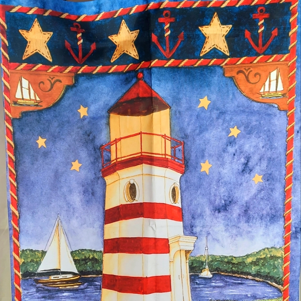 Lighthouse Garden Flag Summer Scene
